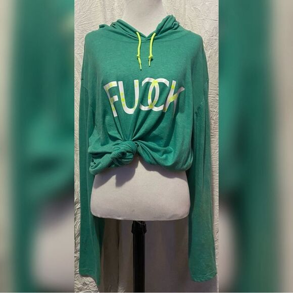 Neon, Custom, Glow In The Dark, F Word, Long Sleeve, Hooded Tee - Picture 2 of 14